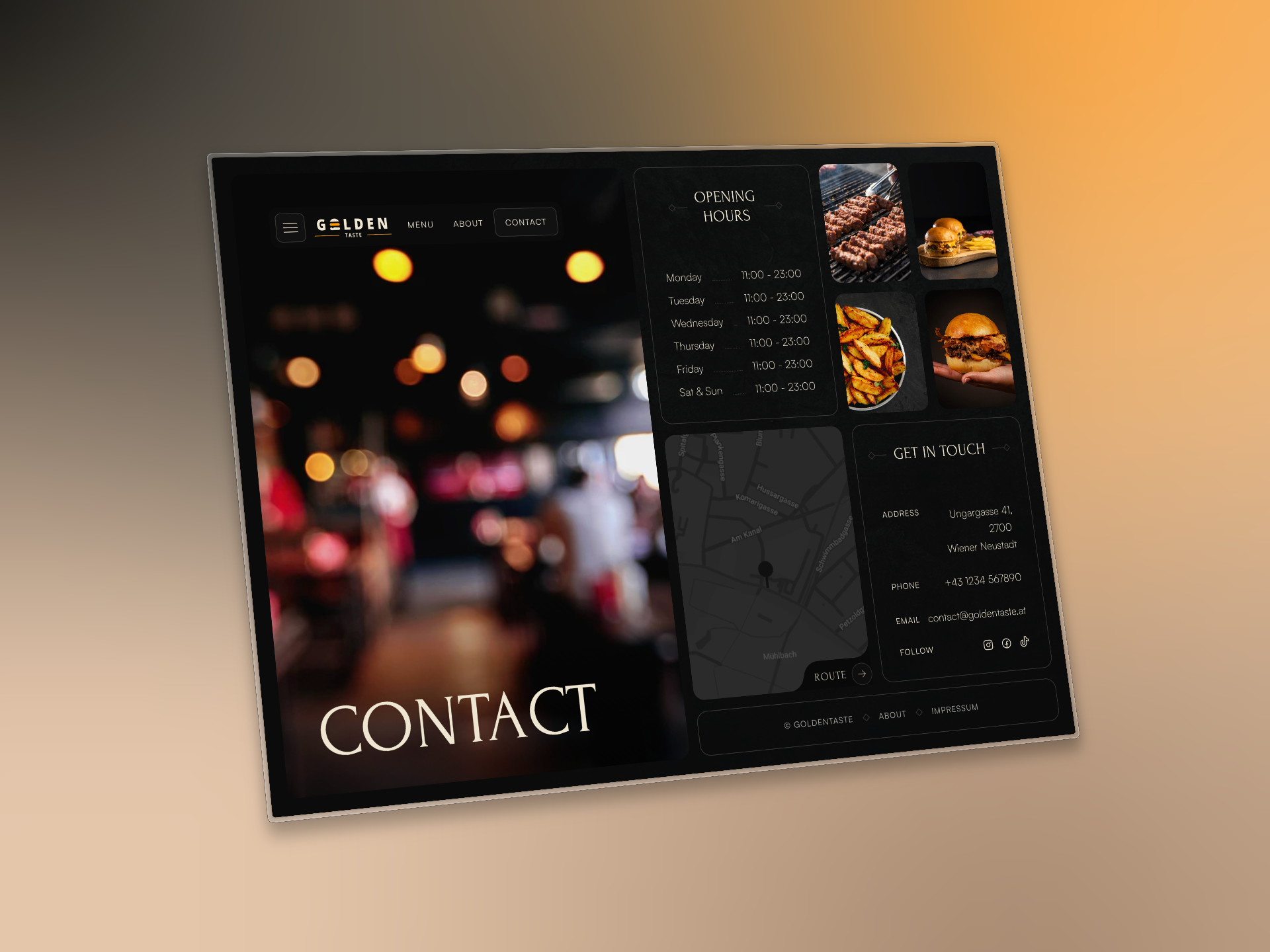 Golden Taste Homepage Design